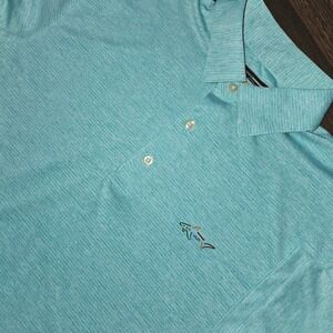 Greg Norman Play Dry Performance Golf Polo Shirt Blue Teal Size Medium Wicking